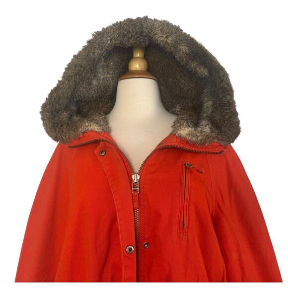 ANTHROPOLOGIE DAUGHTERS OF THE LIBERATION Pintuck Faux Fur Hooded Parka Size L - Picture 5 of 12